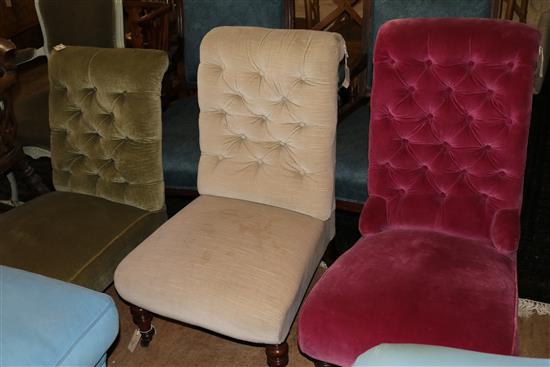 Victorian walnut nursing chair